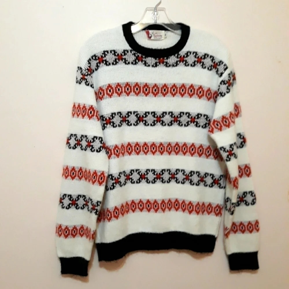 Sportswear By Revere Vareloft Knit Acrylic Geometric Pattern Sweater uni…